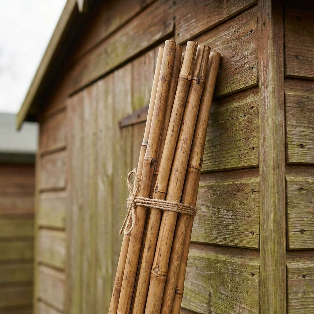 Bamboe plantstokken, close-up bundel