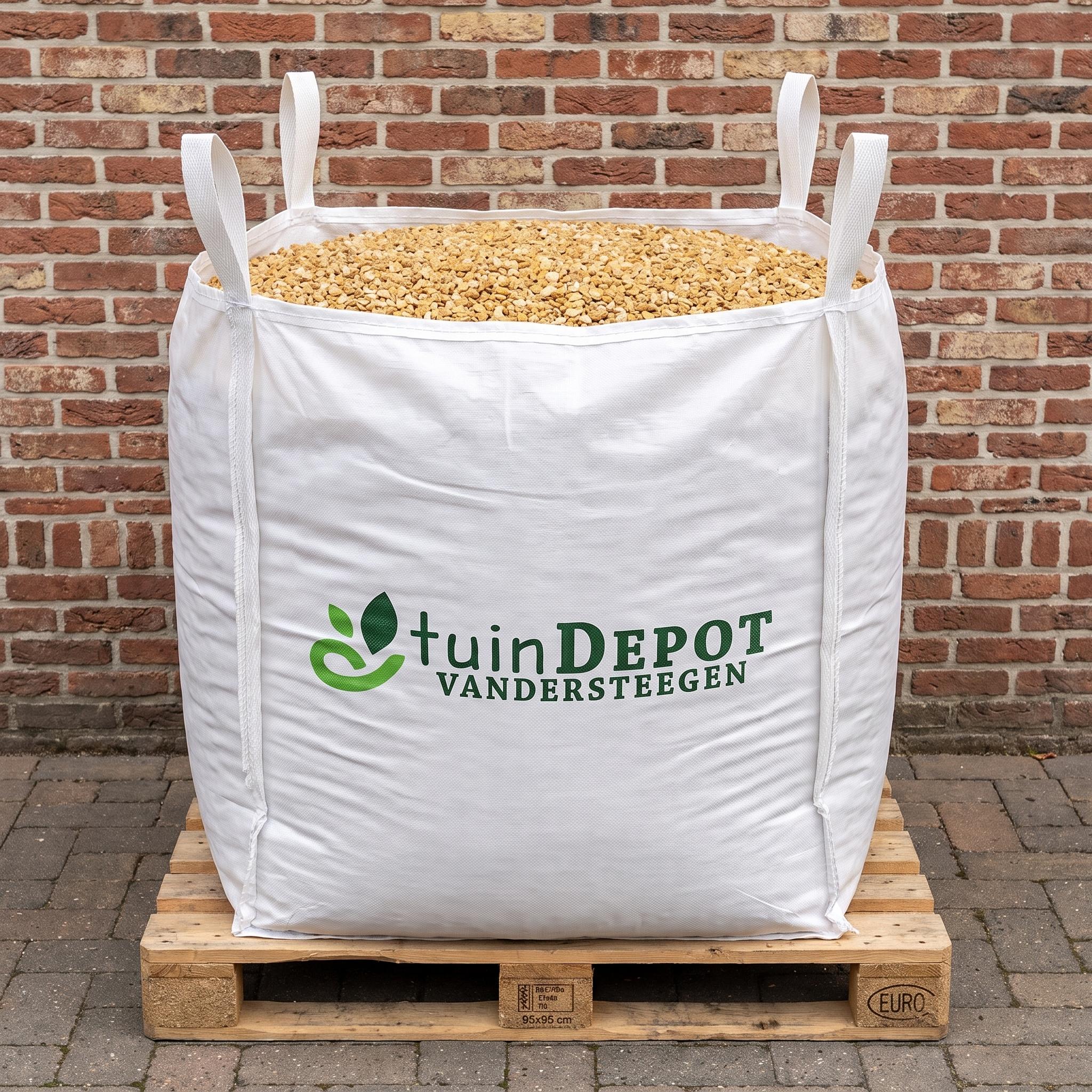 Big bag 1 m³ Ardenner split geel op europallet