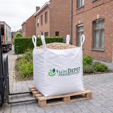Levering van een big bag Castle grind met kooiaap tot op de oprit