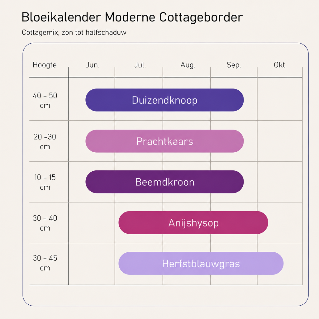 Bloeikalender Moderne Cottageborder