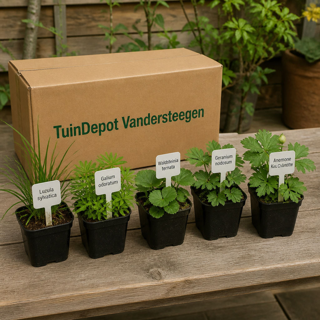 TuinDepot-verpakking met de 5 planten van de Fauré-border