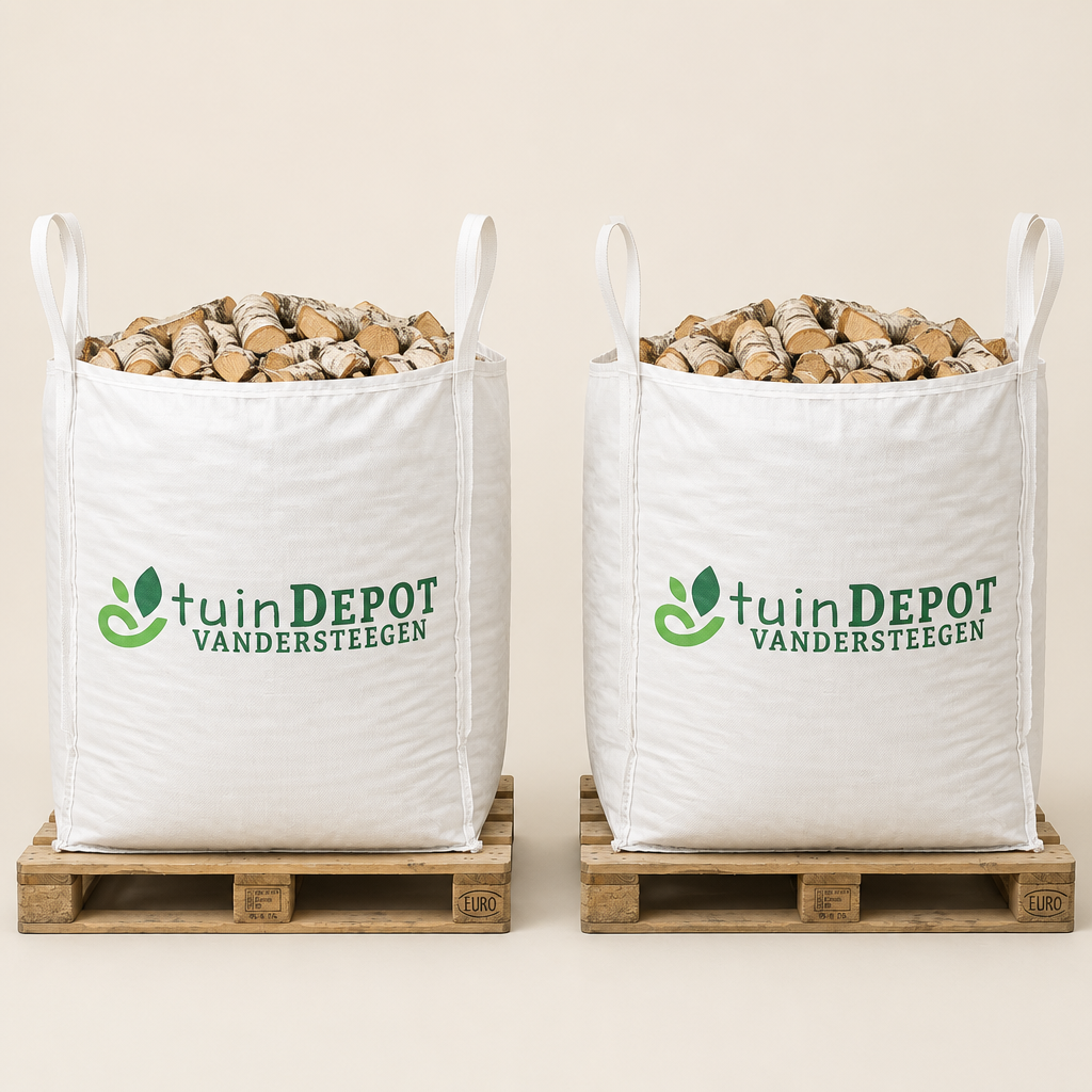 Brandhout berk — 2 big bags op pallet