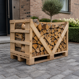 Levering halve pallet eikenhout aan huis op oprit