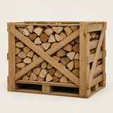 Brandhout hardhoutmix — halve pallet in kist