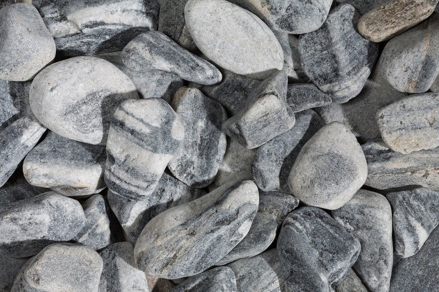 Beach Pebbles Tiger 30/60, close-up van de gestreepte keien