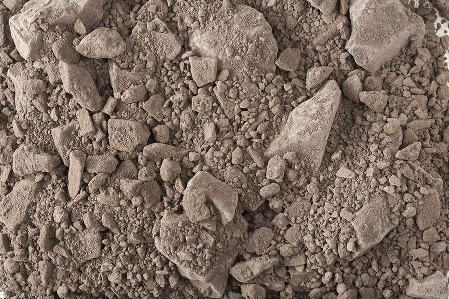 Kalksteenslag 0/20, close-up van het funderingsmateriaal