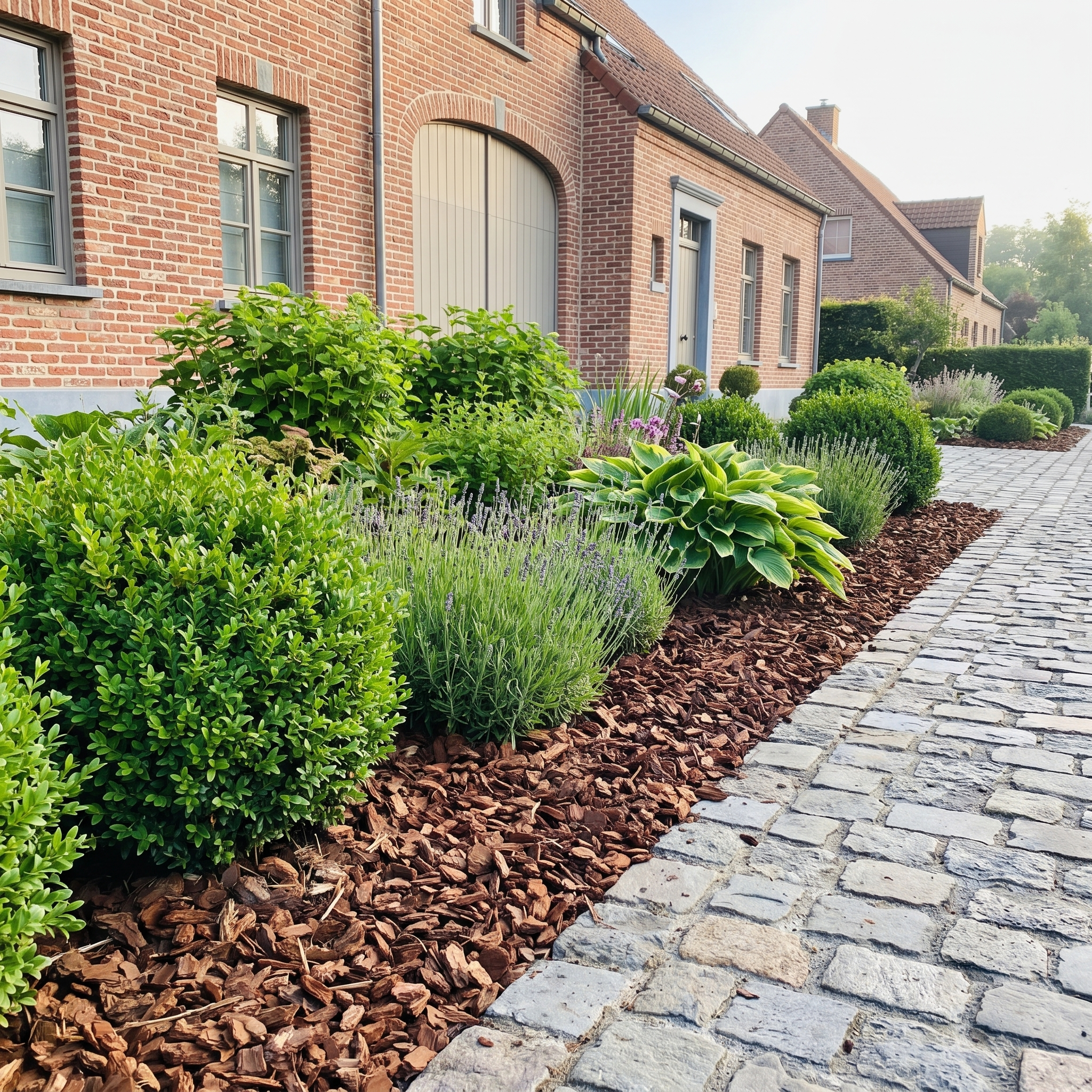 Franse boomschors 20-40 in de border langs de oprit
