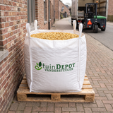 Big bag Ardenner split geel op europallet geleverd aan huis met kooiaap