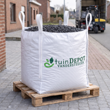 Big bag basalt zwart op europallet geleverd aan huis met kooiaap