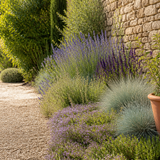 Provence kruidentuin met lavendel, tijm en steppensalie