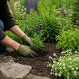 Steppensalie planten in een zonnige border