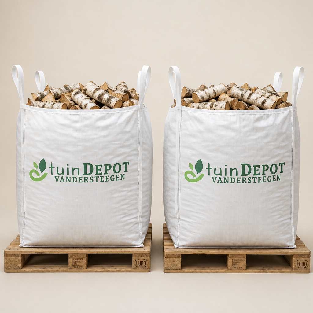 Brandhout berk B-keuze — 2 big bags op pallet