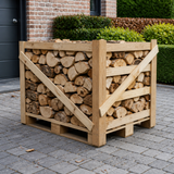 Levering halve pallet hardhoutmix aan huis op oprit