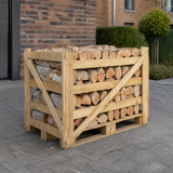 Levering halve pallet beukenhout aan huis op oprit