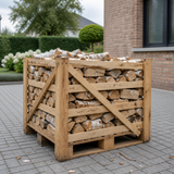 Levering halve pallet berkenhout aan huis op oprit