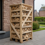 Levering volle pallet hardhoutmix aan huis op oprit