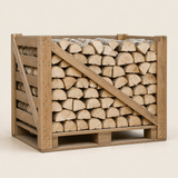 Brandhout es — halve pallet in kist