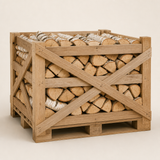 Brandhout berk — halve pallet in kist