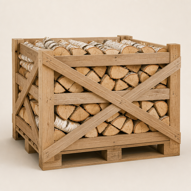 Halve pallet droog berkenhout — levering in Brakel
