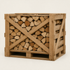 Brandhout hardhoutmix — halve pallet in kist