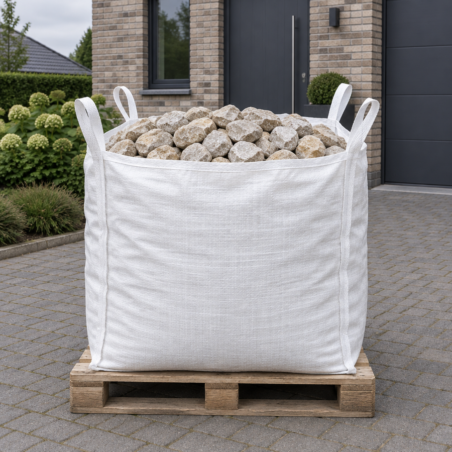 Bigbag Breuksteen Grafrado 60/90 op pallet op de oprit
