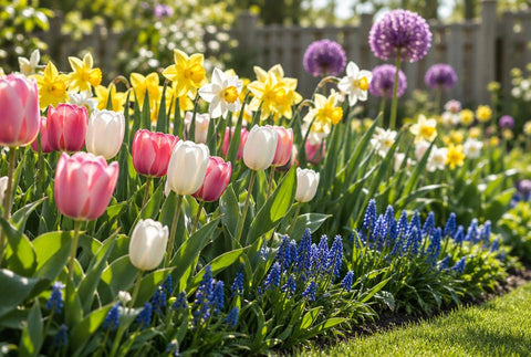 Bloembollen in volle bloei