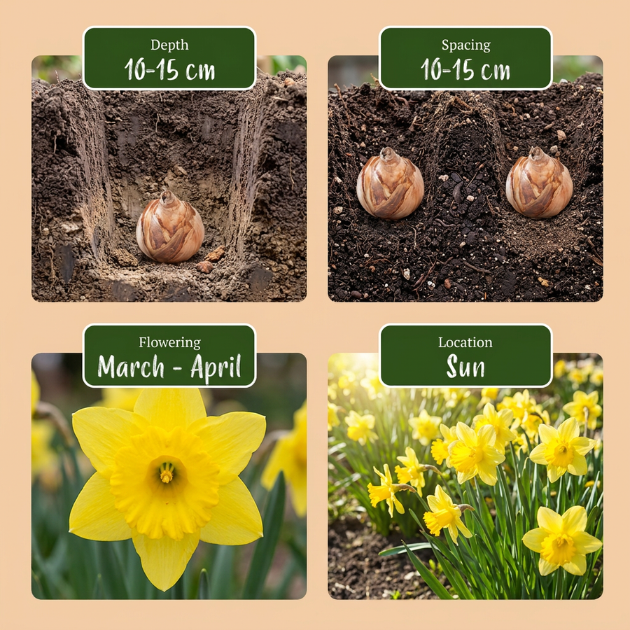 Narcisbollen Yellow — geel, 560 stuks (bolmaat 10/12)