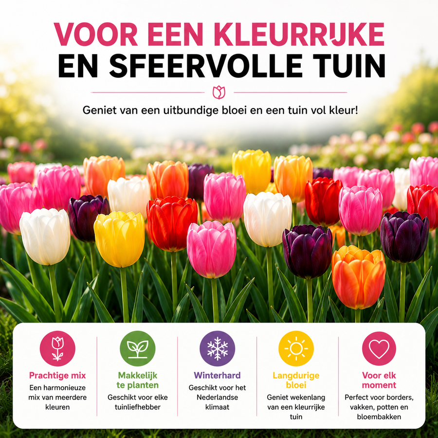 Tulpenbollen gemengd — 20 stuks winterhard (maat 11/12)