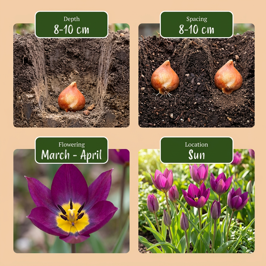 Tulpenbollen Persian Pearl — paars, 25 stuks (bolmaat 6/7)