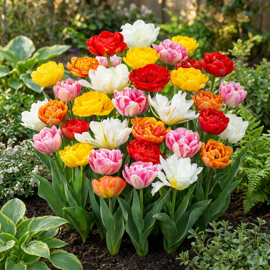 Tulpenbollen Double mix — gemengde kleuren, 60 stuks (bolmaat 11/13)