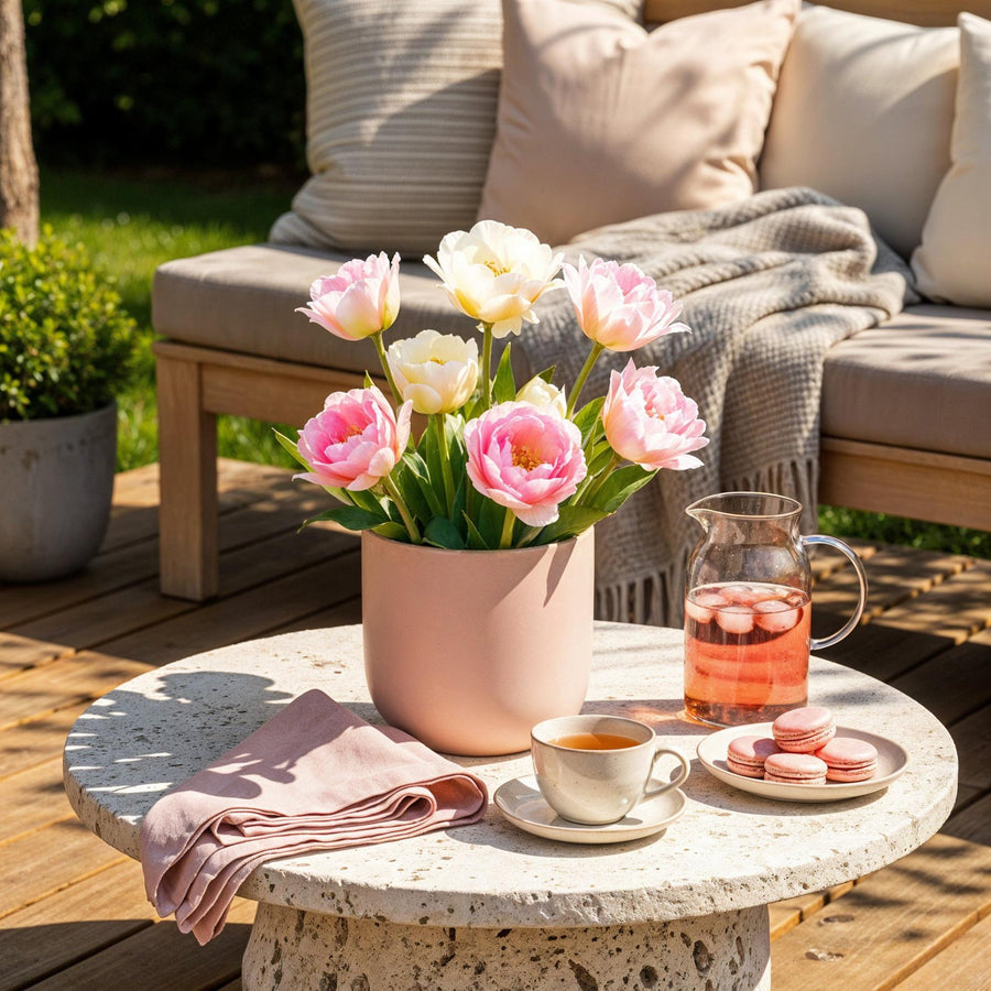 Tulpenbollen Double Sensation — wit en roze, 12 stuks (bolmaat 11/12)