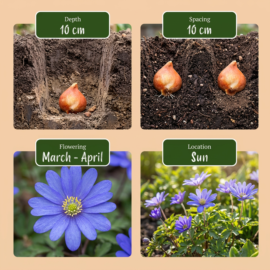 Bollenmix blauwe tuin — 250 stuks (bolmaat 10/12)