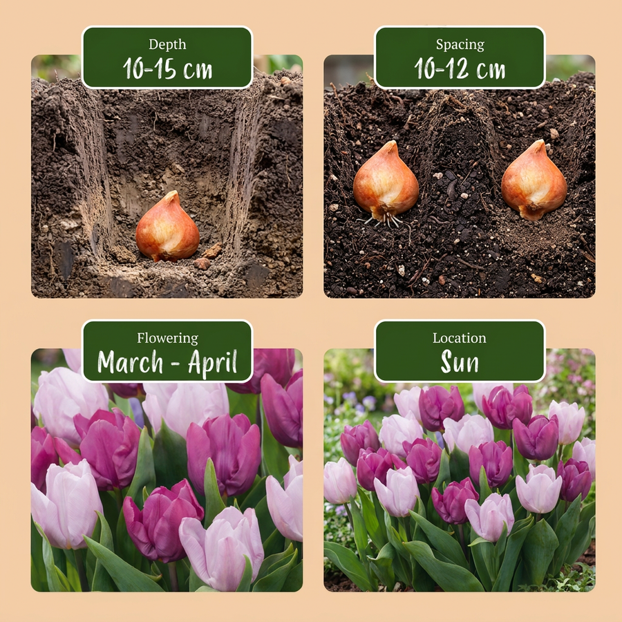 Tulpenbollen Candy Purple Prince mix — gemengde kleuren, 60 stuks (bolmaat 11/12)