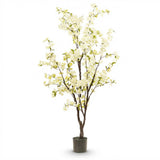 Kunstplant - Prunus - Kersenbloesem - Wit - 175cm
