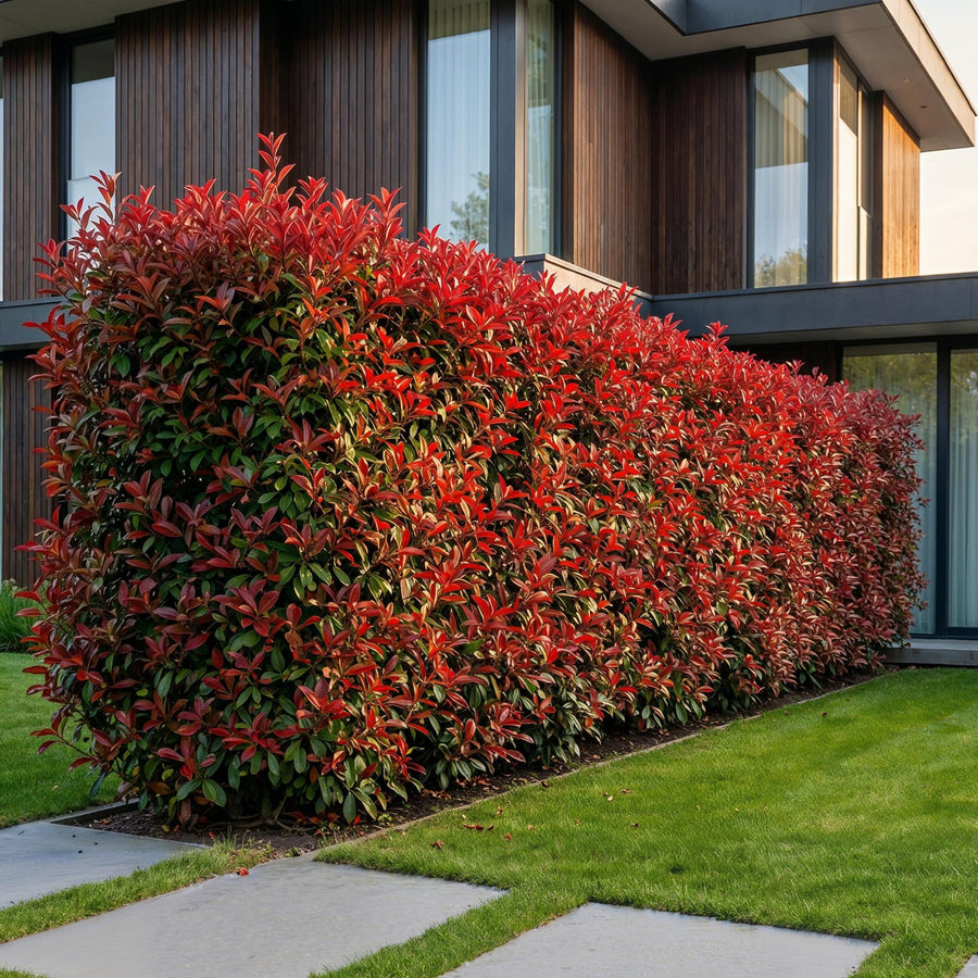 Photinia fraseri Carre Rouge — Glansmispelhaag, 40 stuks, 25-35 cm