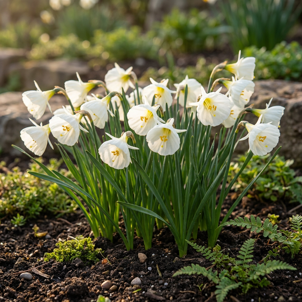 20x Narcissus White Petticoat - Witte petticoatnarcis - Wit - Voorjaarsbloeier - Bolmaat 6/8