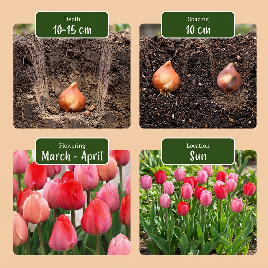 Tulpenbollen Pink — tulp, 80 stuks (bolmaat 10/12)