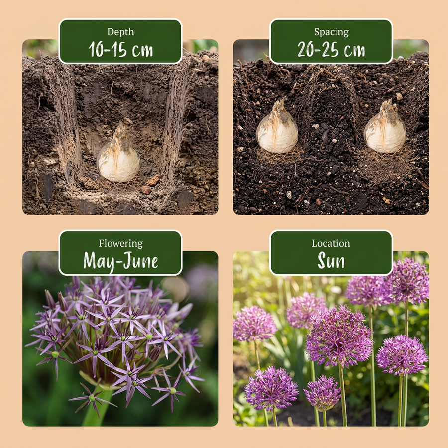 Alliumbollen Christophii — paars, 60 stuks (bolmaat 10/12)