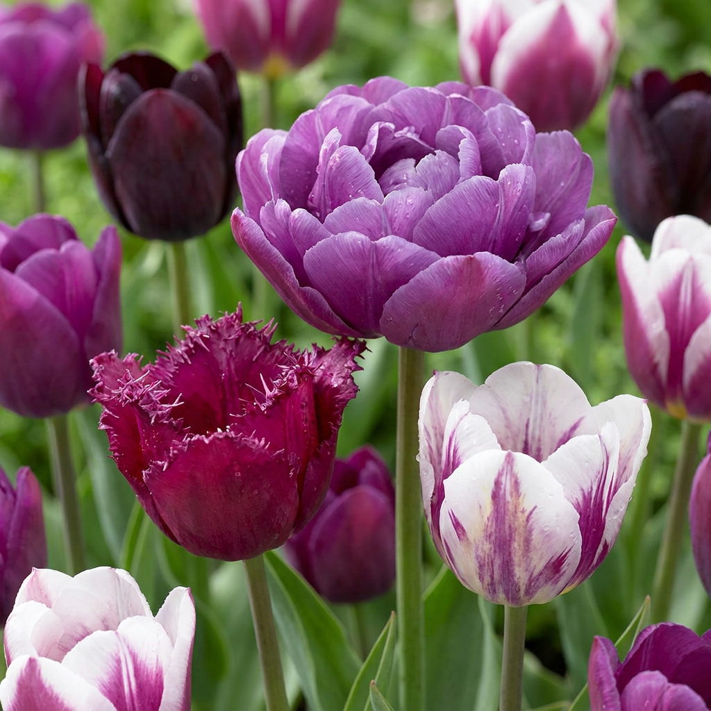 70x Tulipa Blueberry mix - Bosbeimix tulp - Diversen - Voorjaarsbloeier - Bolmaat 11/12