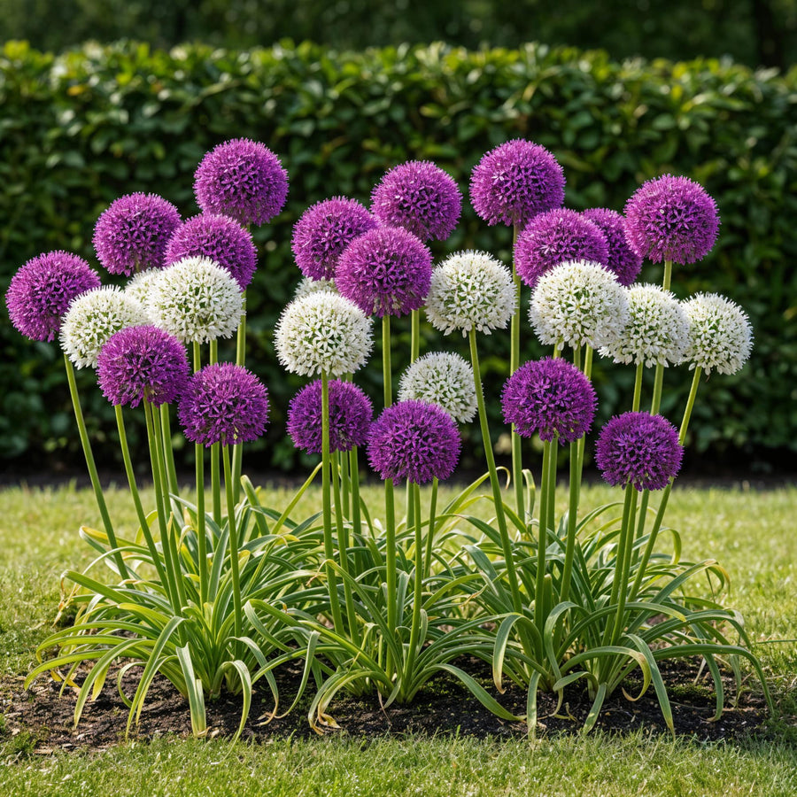 Alliumbollen Purple White Mix — paars en wit, 15 stuks (bolmaat 10/12)