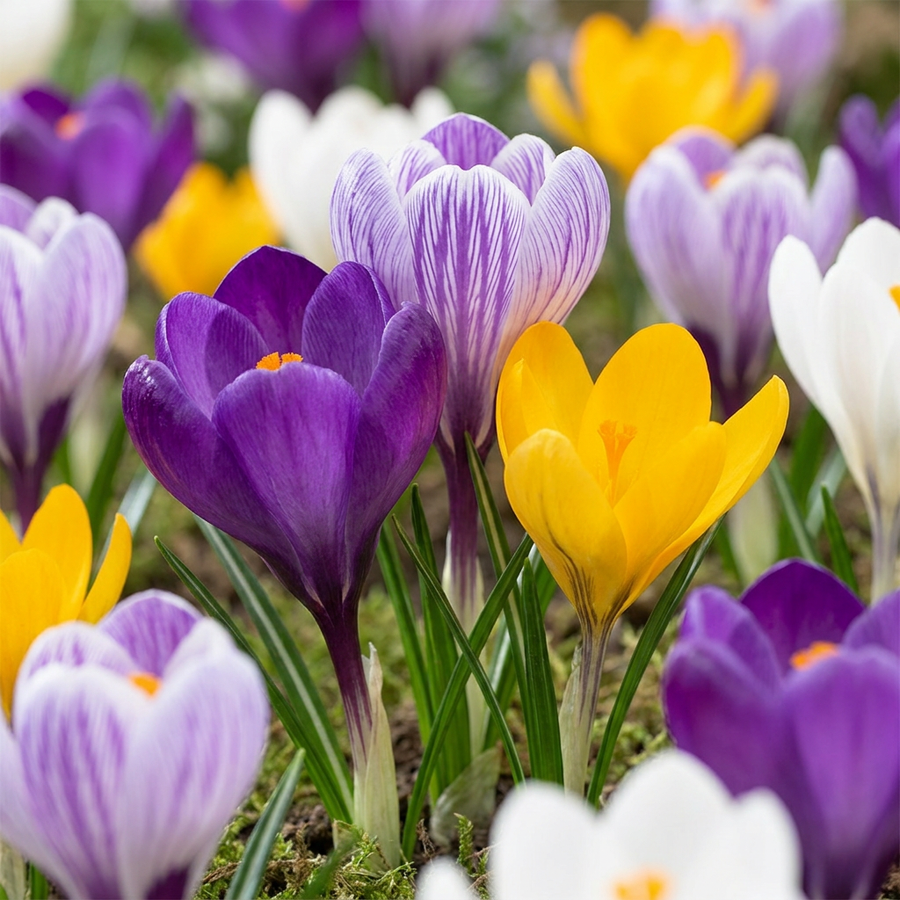 Krokusbollen Large Flowering Mix — gemengde kleuren, 240 stuks (bolmaat 7/8)