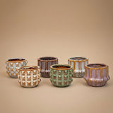 Cactus Set van 6 in Keramische Mini Potjes San Juan -↑ 8–12 cm