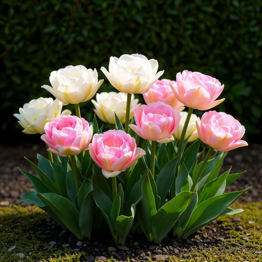 Tulpenbollen Double Sensation — wit en roze, 12 stuks (bolmaat 11/12)