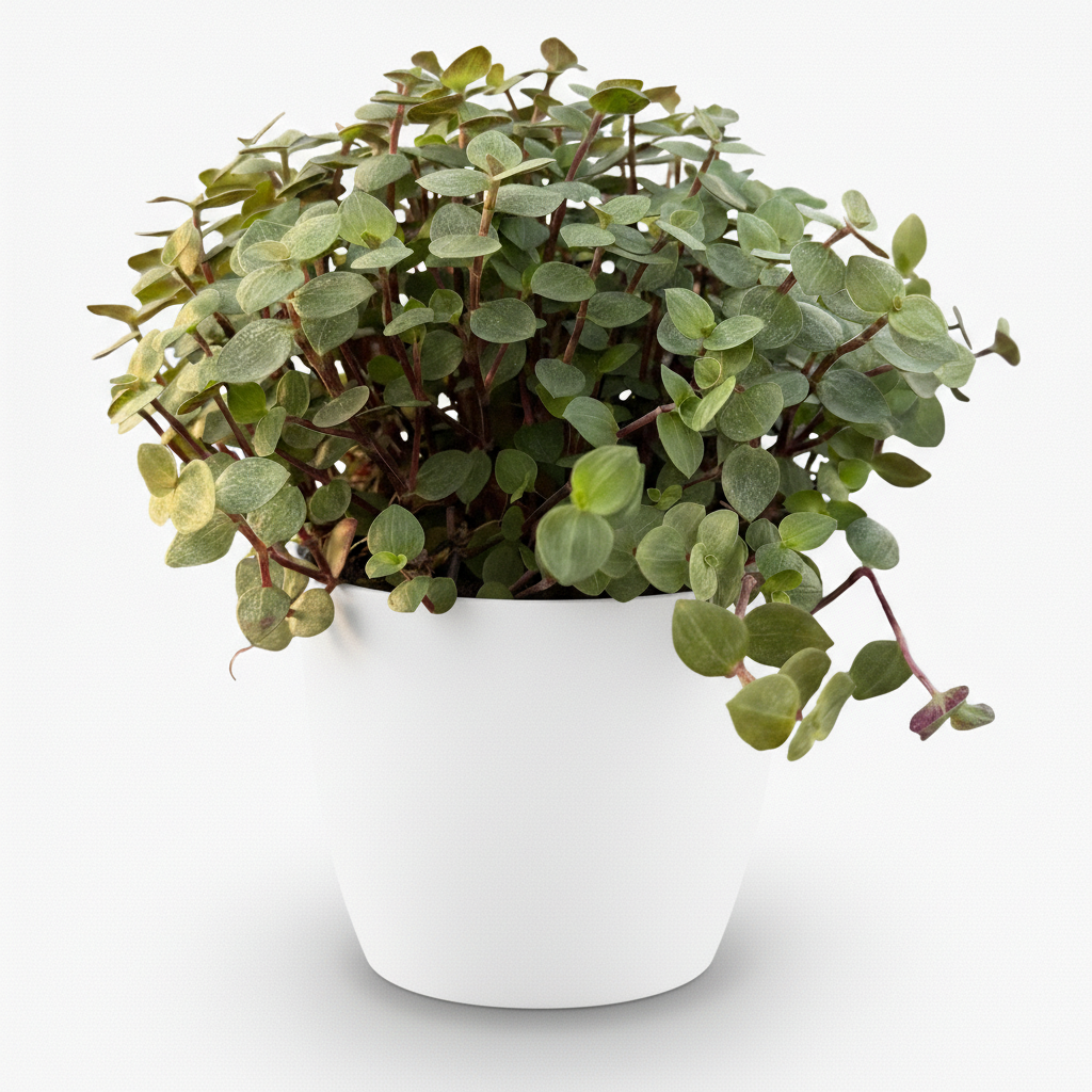 Green boutiQ - Kamerplant - Calissia repens - Kattengras - Huisdiervriendelijk - Groen - 1 Plant - met Potter Wit - Pot 12cm - Hoogte 17-20cm
