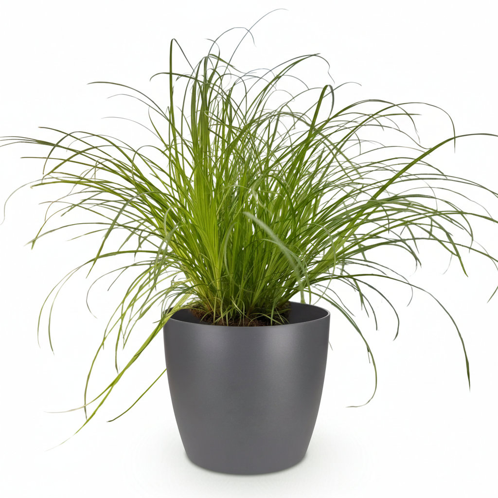 Green boutiQ - Kamerplant - Cyperus alternifolius Zumula - Kattengras - Huisdiervriendelijke Plant - Groen - 1 Plant - met Potter Grijs - Pot 12cm - Hoogte 20cm