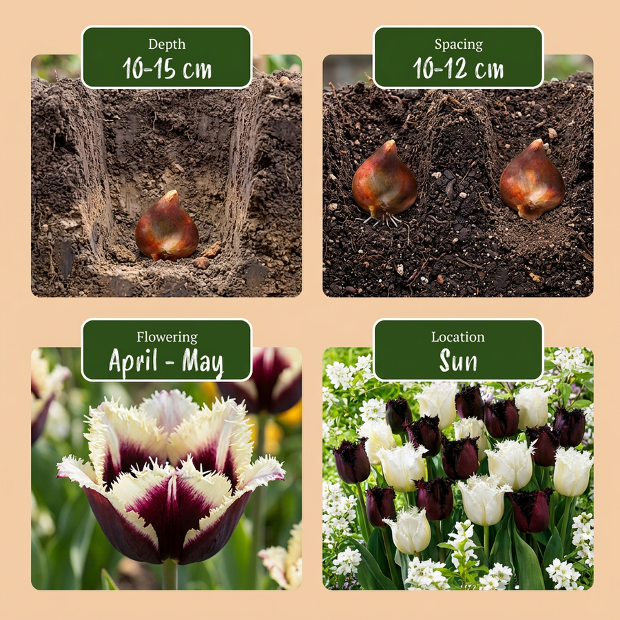 Tulpenbollen Breakdance mix — gemengde kleuren, 15 stuks (bolmaat 11/12)