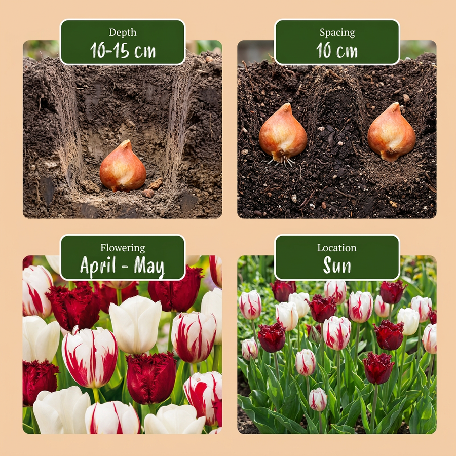 Tulpenbollen Dutch Design — roze en wit, 15 stuks (bolmaat 11/12)