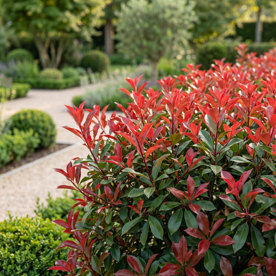 Photinia fraseri Carre Rouge — Glansmispelhaag, 8 stuks, 25-35 cm
