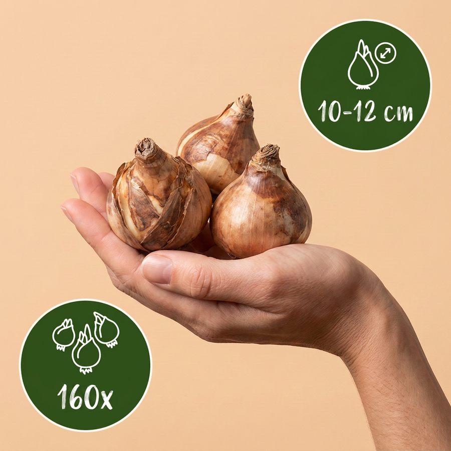 Narcisbollen Yellow — geel, 160 stuks (bolmaat 10/12)