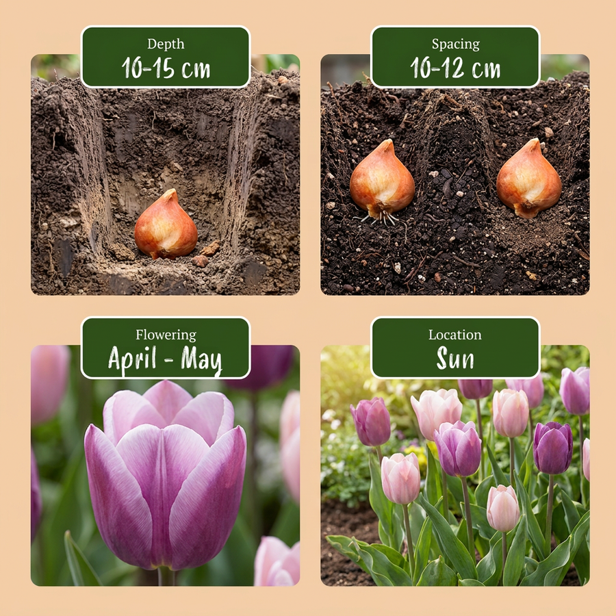 Tulpenbollen Macron mix — gemengde kleuren, 48 stuks (bolmaat 11/12)